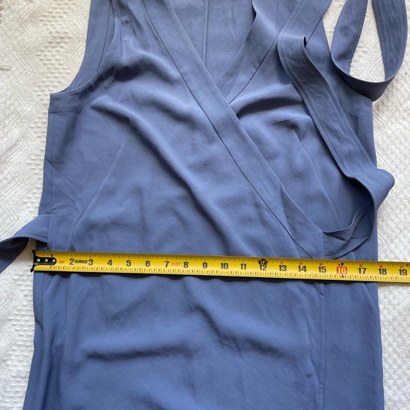 Everlane Japanese GoWeave Sleeveless Wrap Midi Deess Size 2 Dusty Blue EUC - Picture 9 of 11